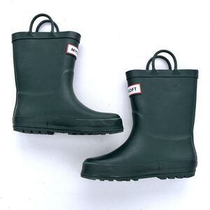 mysoft Kids Waterproof Rain Boots – Easy-On Handles (Pure Green)